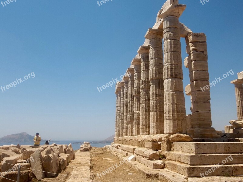 Greece Cape Sounion Temple Of Poseidon Free Photos