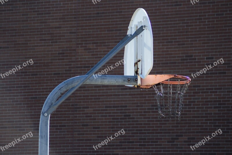 Basketball Hoop Basketball Rusty Sport Game