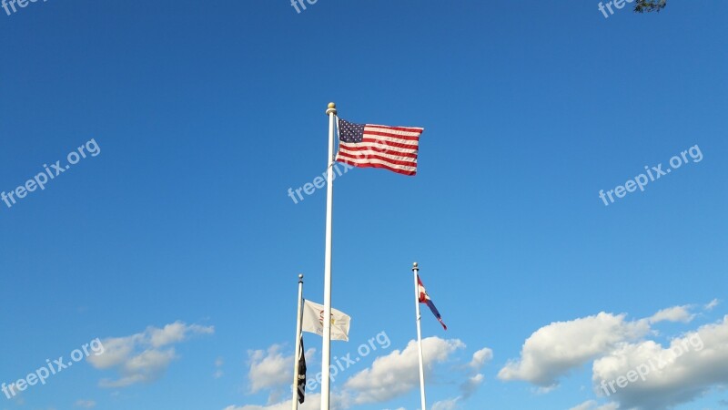 American Flag Blue Sky Flag American Sky