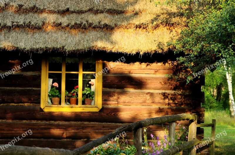 Poland Malopolska Kolbuszowa Open Air Museum Cottage