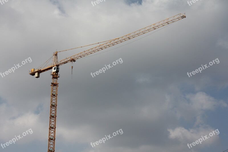 Crane Clouds Construction Machinery Structure