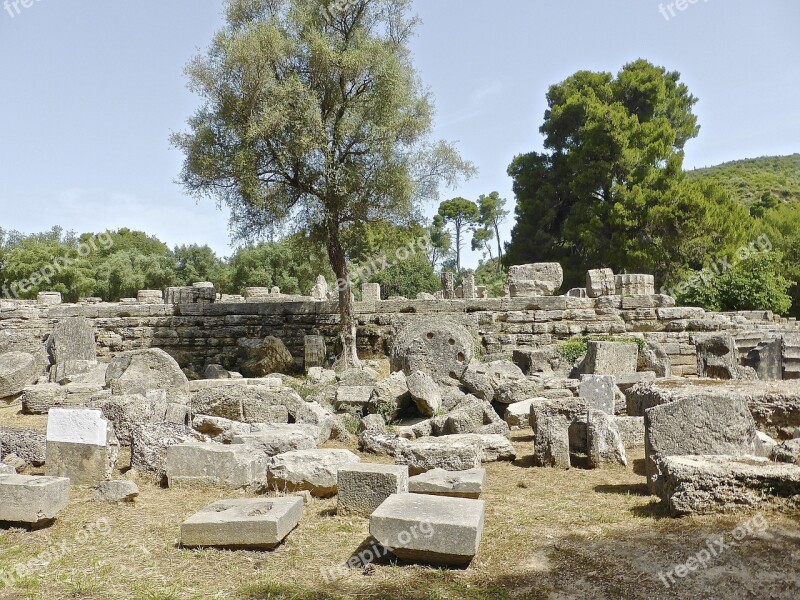 Ruins Olympia Ancient Greece Monument