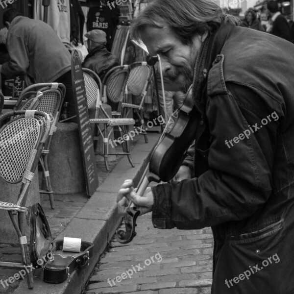 Paris Street Street Musician Character Montmartre