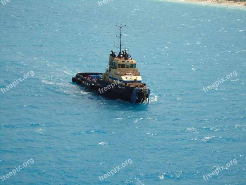 Boat Tug Ocean Sea Harbor