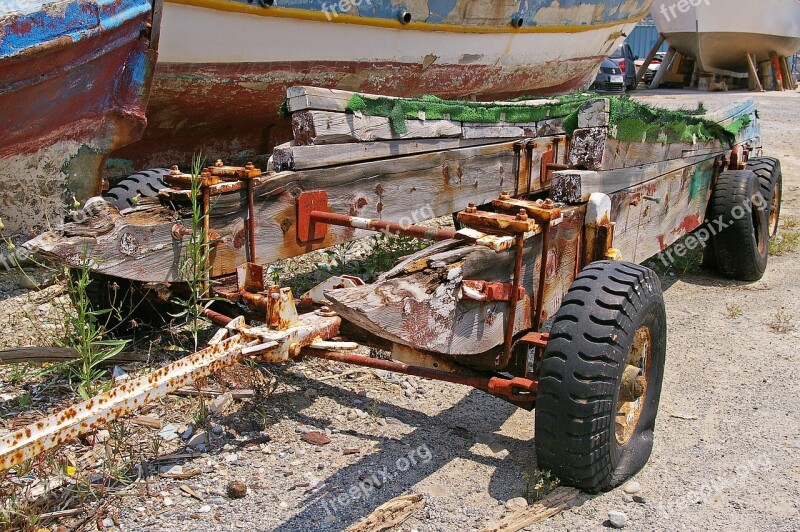 Port Facility Boottrailer Old Rusted Rust