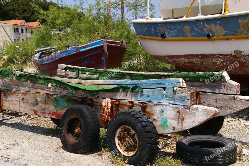 Port Facility Boottrailer Old Rusted Rust