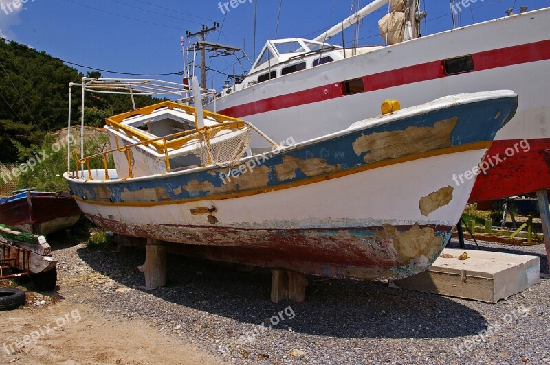 Old Boat Fishing Vessel Cutter Old New