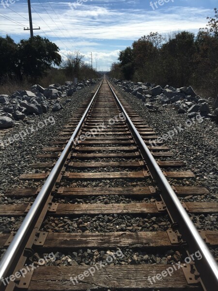 Perspective Tracks Train Tracks Transportation Road