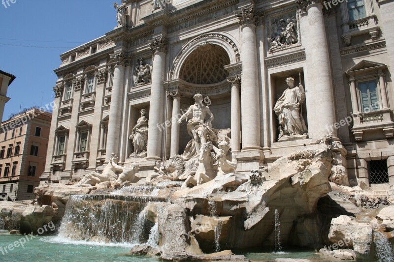 Rome Europe Sculpture Statue Fontana Di Trevi