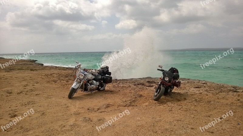 Motorcycles Sea Wave Water Farasan Island