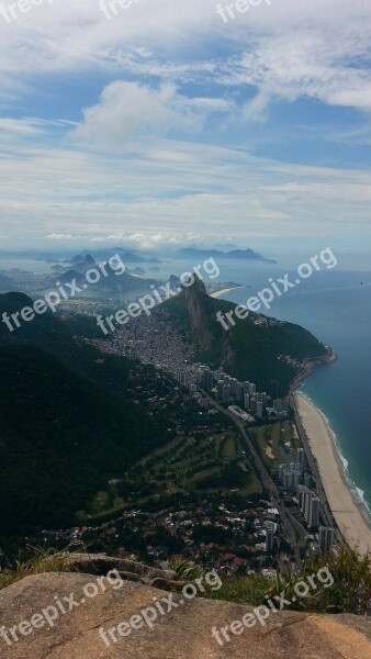 Panorama Rio De Janeiro Pedra Da Gávea High Mountain