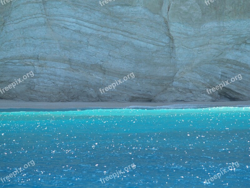 Water Sea Rocks Shimmer Turquoise