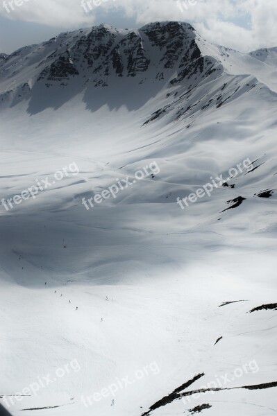 Winter The Alps France Mountains Snow