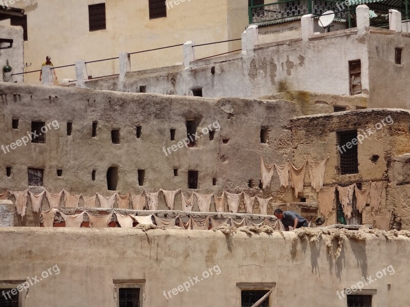 Morocco Tannery Fez Traditional Architecture