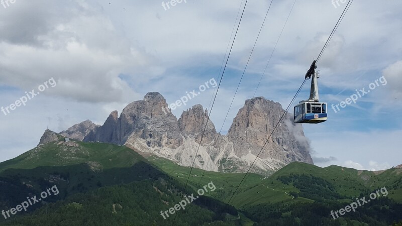 Dolomites Sassolungo Cable Car Free Photos