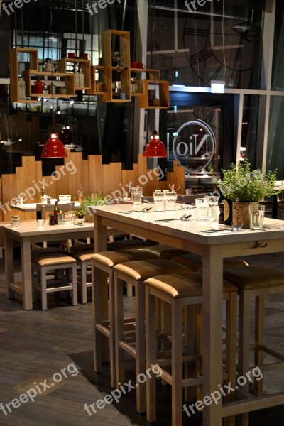 Restaurant Interior Design High Table Wood