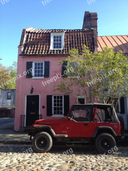 Car America Pink House Vowels Free Photos