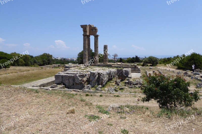 Temple Apollo Columns Rhodes Free Photos