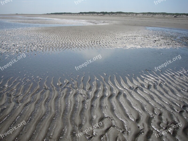 Summer Beach Sandrippel Ridge Pattern Ocean Floor