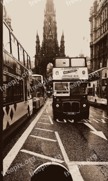 Edinburgh Scotland Historically Bus Retro