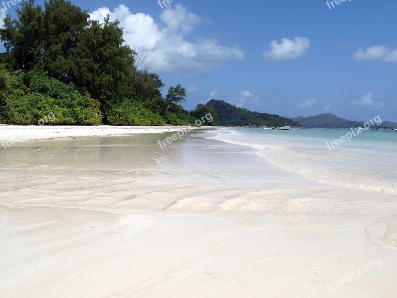 White Sand Seychelles Praslin Beach Free Photos