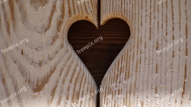 Wood Board Heart Grain Free Photos