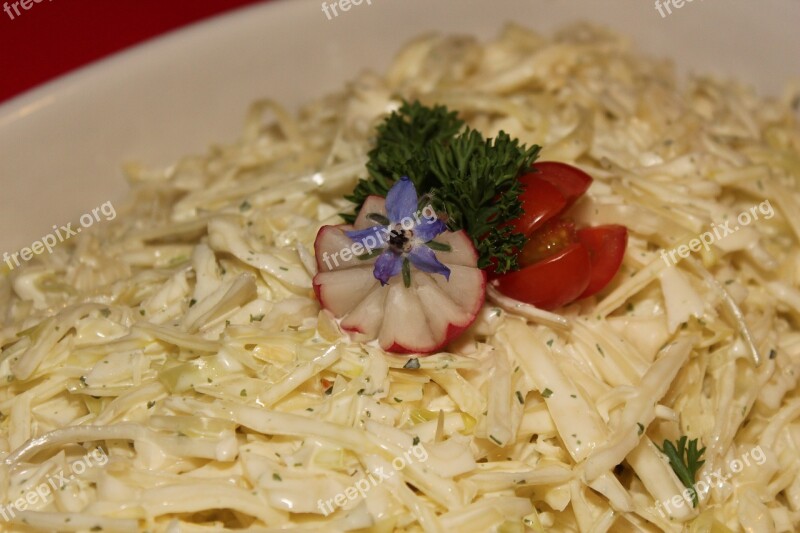 Coleslaw Salad Tomato White Cabbage Radishes