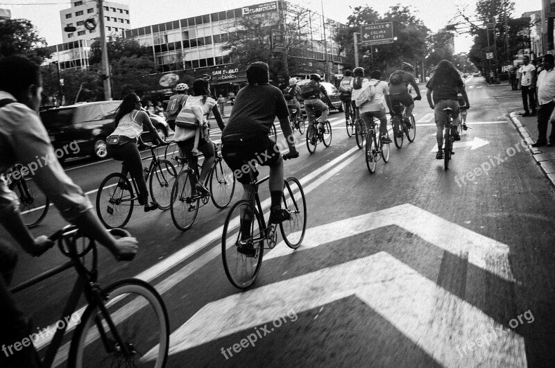 Bicycle Black And White Rides Guadalajara People