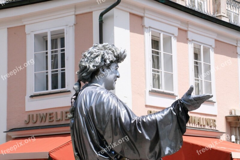 Mozart Live Sculpture Salzburg Austria