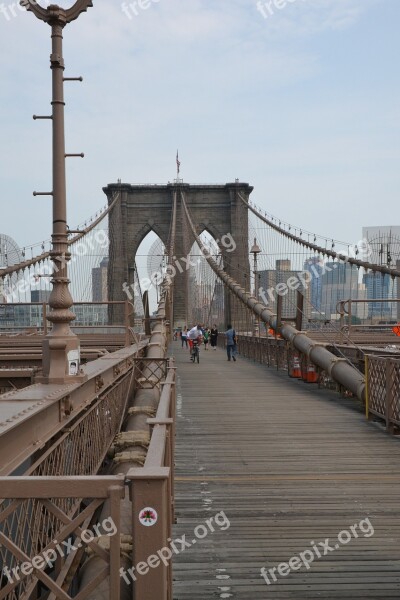 Bridge New York Suspension Bridge Manhattan Free Photos