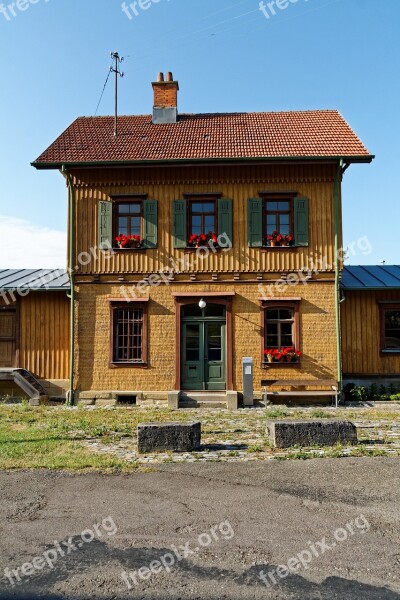 Railway Station Old House Building Cottage