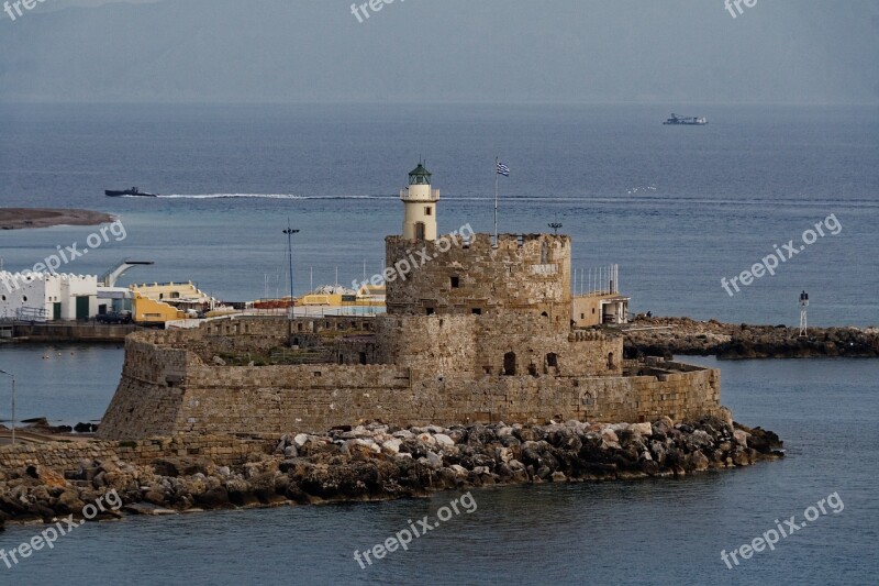 Greece Rhodes Castle City Houses