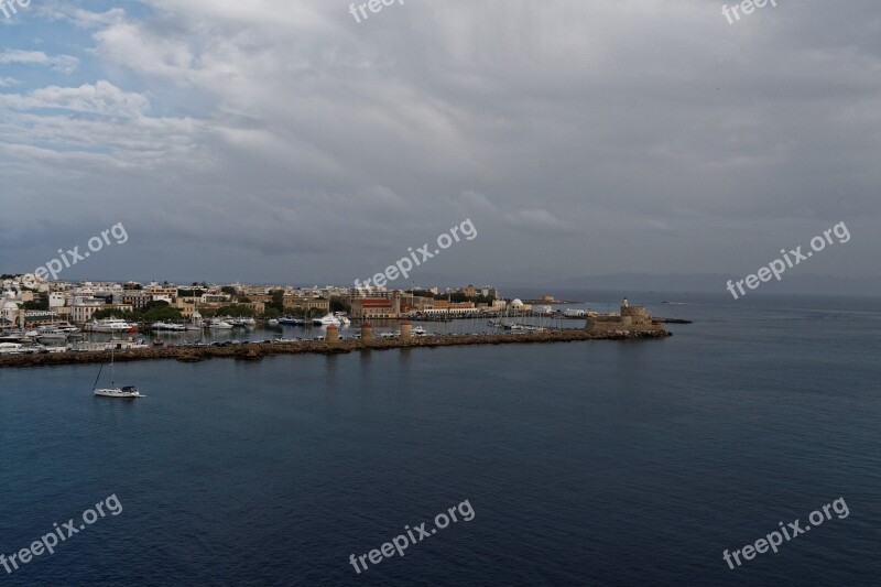 Greece Rhodes Castle City Houses