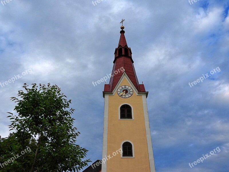 Church Steeple Catholic Clock Tower Free Photos