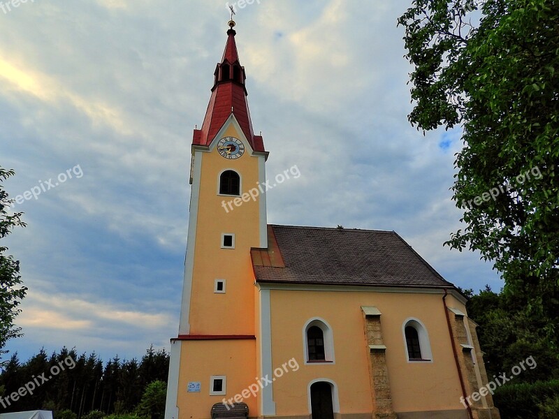 Church Steeple Catholic Clock Tower Free Photos