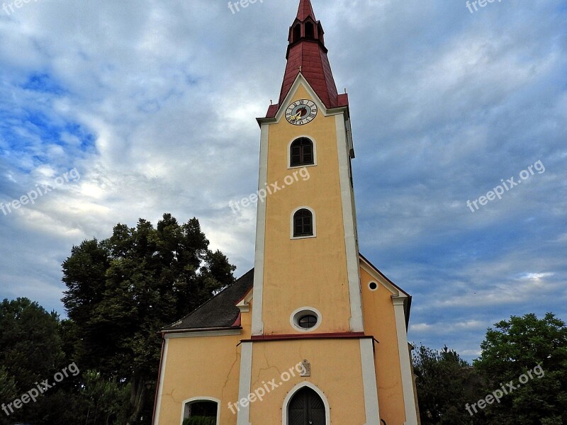 Church Steeple Catholic Clock Tower Free Photos