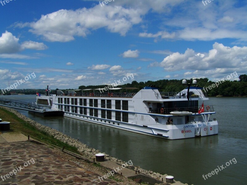 Luxury Boat Danube Ship Harbour Mohács Free Photos