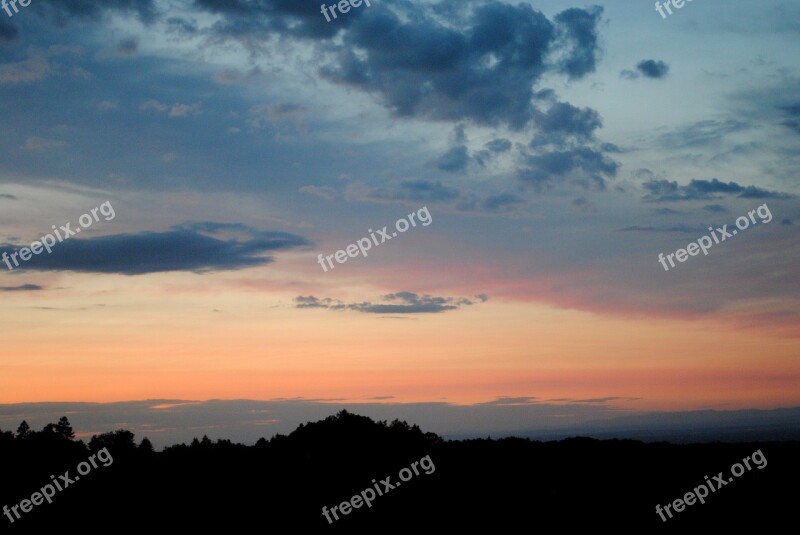 Sky Clouds West Pink Blue