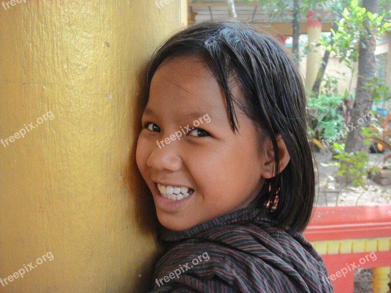 Girl Nice Laugh Myanmar Shy