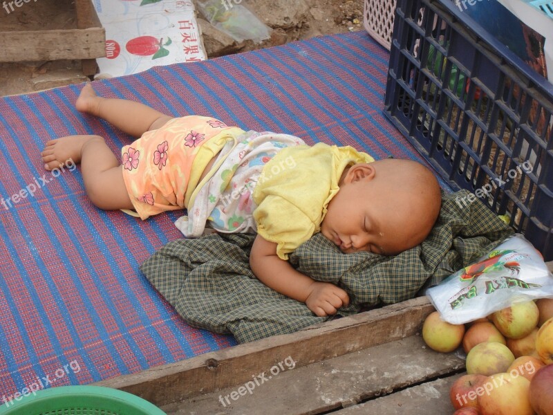 Myanmar Sleep Baby Sleepy Child