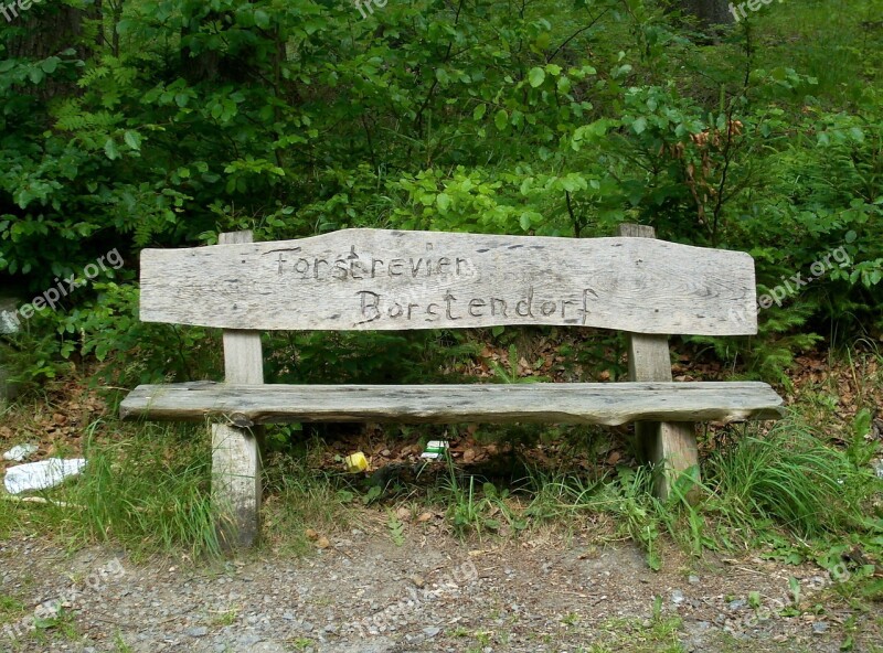 Bench Wood Inscription Nature Bank