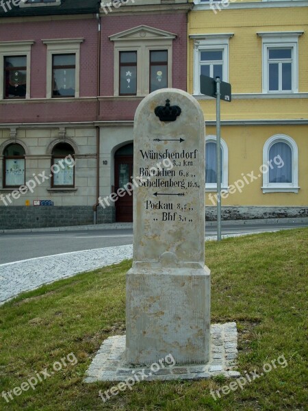 Distance Column Milestone Postmeilensäule Saxon Distances Location Specified