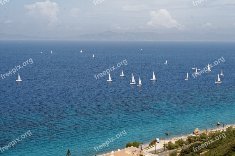 Greece Rhodes Sea Water Boat