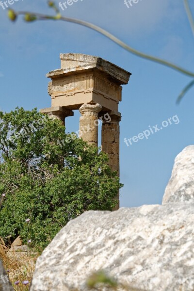 Greece Rhodes Rock Stone Ruin