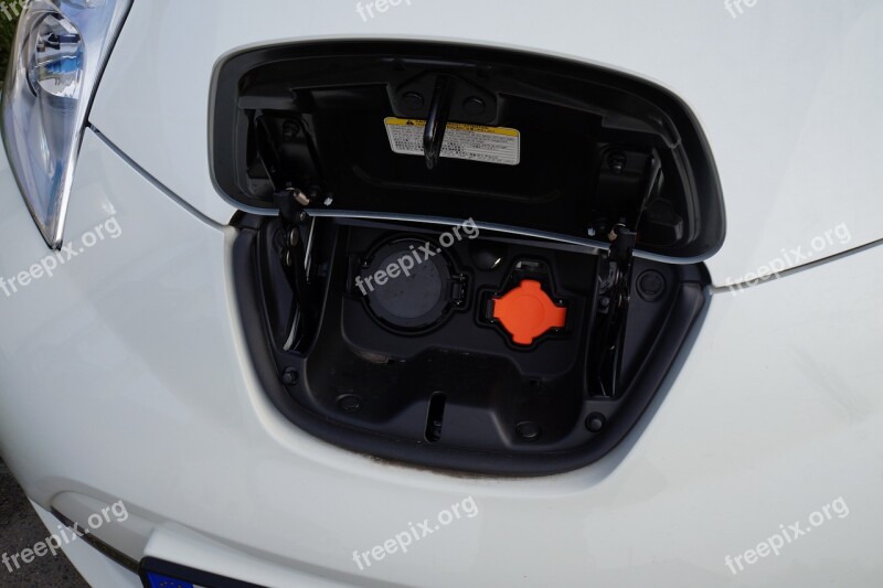 Nissan Leaf Charging Socket Recharging Electric Car Modern