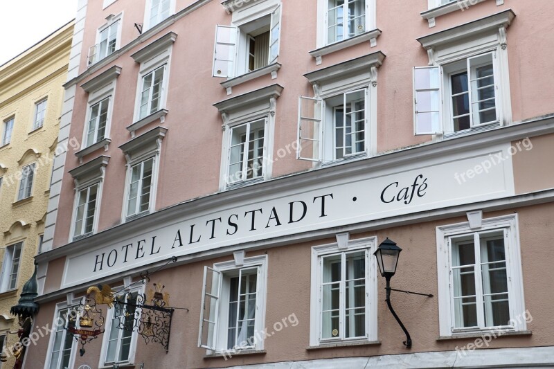 Cafe House Facade Salzburg City