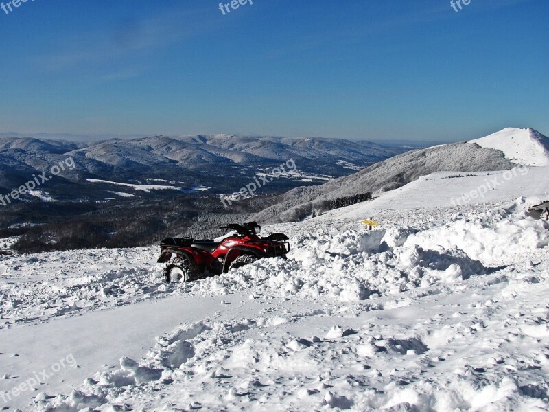 Mountains Landscape Winter View Top View