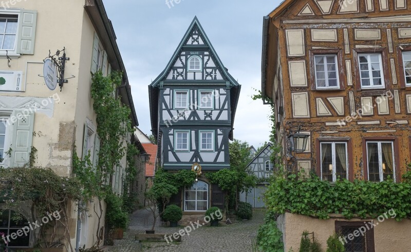 Historic Center Old House Truss Bad Wimpfen Historic Preservation