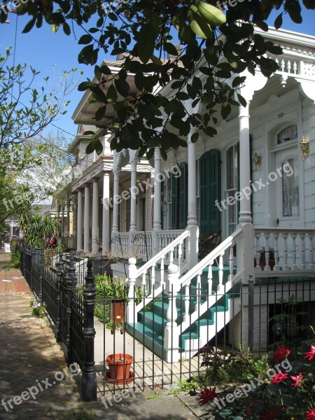 New Orleans Plantation House Trees Stairs