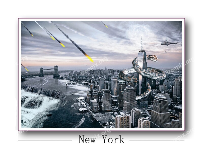 New York Waterfall Dream Surreal Usa